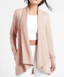 Athleta Pranayama Open Wrap Cardigan Mocha Latte Colored Sweater SIZE SMALL