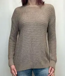 Old Navy Women Crochet Tunic Length Long Sleeve Sweater M Med Medium Light Brown