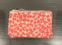 Brandy Melville Pink & White Cheetah Coin Purse