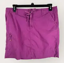 Eddie Bauer  Womens 14 Hiking Cargo Pocket Mini Skirt Purple Adjustable Waist