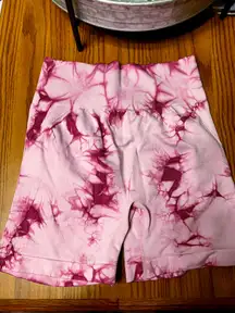 pink high waisted biker shorts