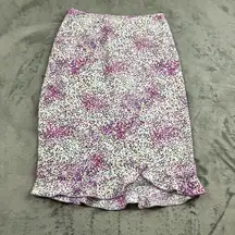 Vintage JR Kraze Skirt Womens Size Small Satin Floral Ruffle Bloomcore Retro