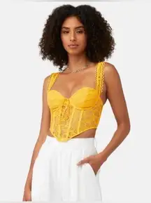 New! FOR LOVE & LEMONS Sammie Lace Crop Corset Top Sz Small $150