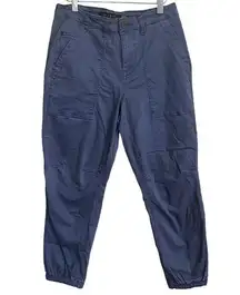 One 5 One Jogger Pants Blue Gathered Cuffs Size 6 Slate Blue