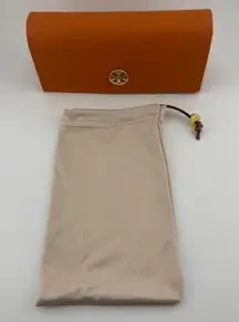 Tory Burch Orange Sunglass Case Eyeglass Pouch