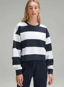 🦄⚓️Lululemon Perfectly Oversized Crop Crew *Stripe⚓️ ~6