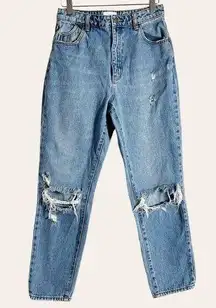 Rolla’s Dusters High Rise Slim Distressed Denim Blue Jeans Size 28