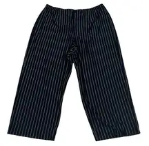 Chico’s Travelers Cropped Black White Pinstripe Pants Women’s Size 3 XL/16