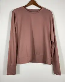 Lukka Lux Long Sleeve Crewneck Top – Mauve Pink Size L