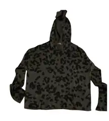 Anthropologie Hooded Sweater Knit Leopard Print Womens Size‎ Small