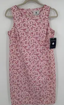 Classics by Eileen‎ West Dress Womens Small Pink Floral Sleeveless Sheath Lined