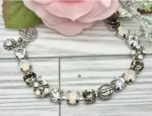 NWT Harmony Silver Tone Crystal & Cross Tennis Style Bracelet Dangle Tree Charm