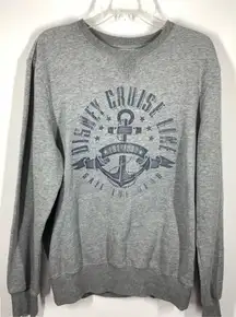 Disney Women's Pullover Crew Neck Cruise Line Sweatshirt Gray Size Medium