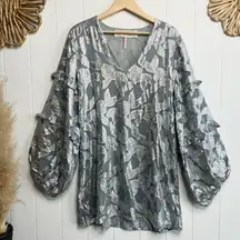 Jen's Pirate Booty mini dress floral metallic ruffled sparkly