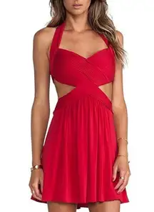 BCBG MAXAZRIA Red Shea Dress Cutout Open Back Mini‎ Size M