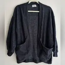 Cherish Grey Balloon Sleeve Cardigan, Comfy Cloud Soft Sweater, Size Small