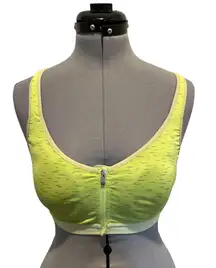 Victoria's Secret VSX Sport Bra Zipper Front Close Lime Green 34c