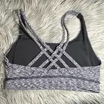 Lululemon Energy Bra Strapped Spaced Out Space Dye Black White Sports Bra Size 6