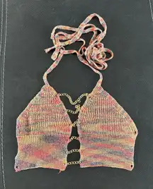 Breezaya Women Chain Hollow Out Fashionable Knitted Top