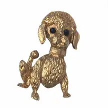 Poodle Pin Gold Tone