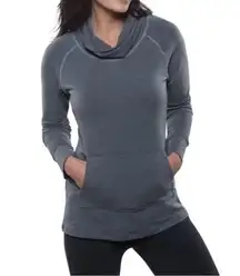 Kuhl Women's Alea Shirt Pullover Grey Cowl Neck Stretch Top w Thumbholes small