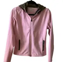 Pearl Izumi pink brown zip front hooded jacket