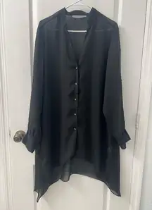 Silvia Tcherassi Black Sheer Tunic Dress