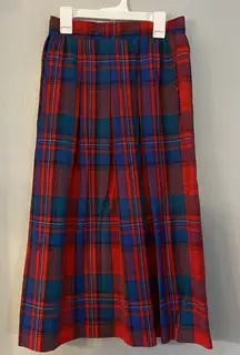 Vintage Pendleton Long maxi skirt tartan plaid Size 6 Red Blue