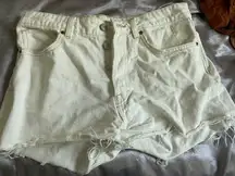 H&M High rise white mom jean shorts