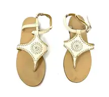 Jack Rogers Jack‎ Rogers size 6 strappy sandals cream tan made in Dominican Republic