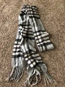 Gray And Purple Plaid Scarf
