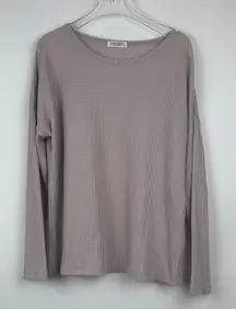 Ekouaer Beige Ribbed Knit Set Short Sleeve Top Shorts Sleepwear Lounge Size M