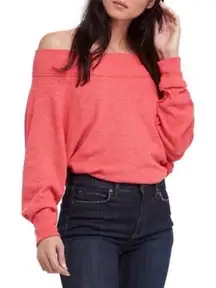 Free People We The Free Palisades Off The Shoulder Sweater Top Pink Size Medium