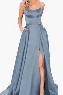 Dusty Blue Prom Dress