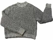 Urban Outfitters Silver/Black Tinsel Shimmer Sweater oversized XS