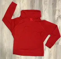 Nike  Dri Fit Cowl Neck Pullover Sweatshirt Red Long Sleeve Athletic Top Size M