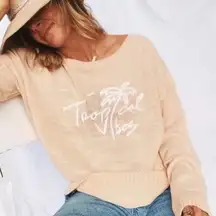 Beachly X Goldfish Kiss " Tropical Vibes " Knit Beach Sweater Top Size Large