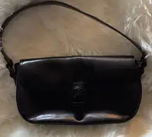Kenneth Cole New York Sleek Black Leather Shoulder Bag