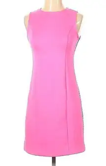 Lilly Pulitzer Hot Pink Blue Zig Zag Side Detail Zip Up Dress