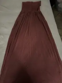 Chic Mauve Strapless Maxi Dress