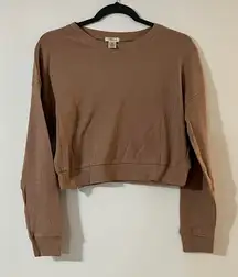 Bozzolo Women's Tan Cropped Sweatshirt