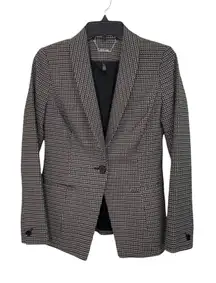 WHITE HOUSE BLACK MARKET Shawl-Collar Grid‎ Jacket Size 0