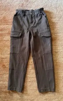 PacSun Women High Rise Stretch Cargo Pants Brown Elastic Waist Size S/M