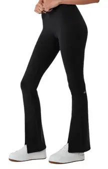 Airbrush High-Waist Flutter Legging Black Flare Split Leg Size S