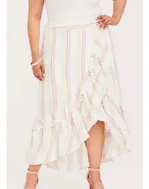 Torrid Ivy Stripe Challis Hilo Maxi Skirt pastel sz 2