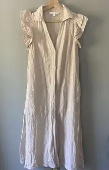 Not So Vintage Karlie Neutral maxi dress Size Small Gauzy Cotton Lagenlook