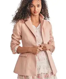 Loveshackfancy Lula Wool-Blend Blazer in Pink Size 2