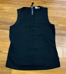 GAP Womens Black Sleeveless Zipper Back Tank Top Size XS High Neck Blouse Casual