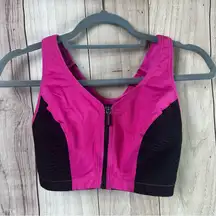 Glamorise Fuchsia and Black Sports Bra