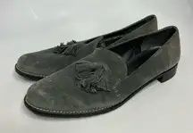 Stuart Weitzman Guido gray leather tassel‎ loafers women’s size 8.5 professional